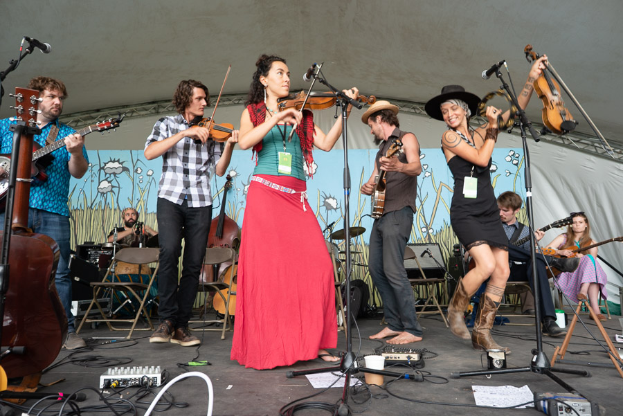 Superbands form on these workshop stages as artists meet and play together as one. Check out these videos I recorded of Front Country leading Bizness and Rising Appalachia leading I’ll Fly Away