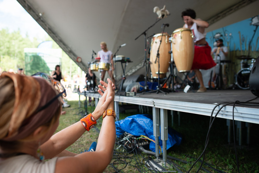 Musicians and crowd feed off one another as the weekend energy continues to build.