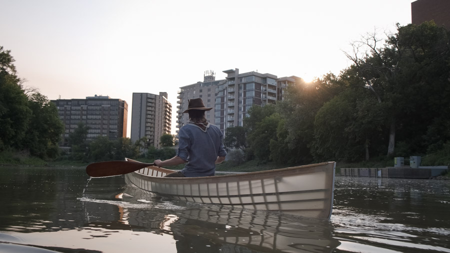 Taking a moment to appreciate first light on the city from the Assiniboine River.