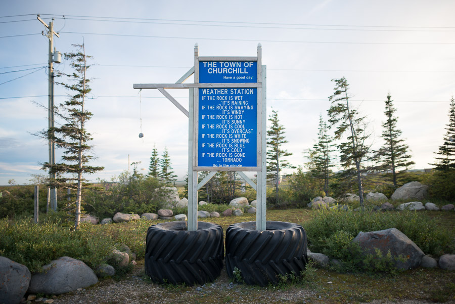 The town of Churchill weather station: “If the rock is wet, it’s raining. If the rock is swaying, it’s windy. If the rock is hot, it’s sunny. If the rock is cool, it’s overcast. If the rock is white, it’s snowing. If the rock is blue, it’s cold. If the rock is gone…tornado. Up to the minute.”